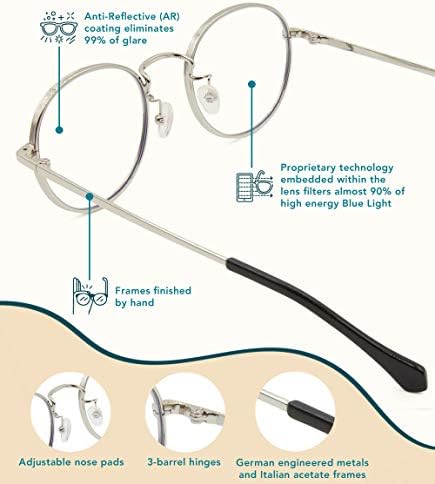 Felix Gray – Hamilton Blue Light Blocking Computer Glasses, Silver - Image 4