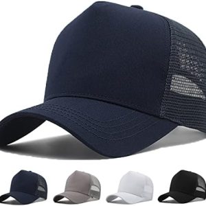MUNULA Oversize XXL Mesh Trucker Hat Big Head Hats for Men High Crown Baseball Cap Breathable Dad Hat Adjustable 23.6″-25.6″