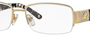 Versace VE 1175B Eyeglasses w/Gold Frame and Non- 53 mm Diameter Lenses,